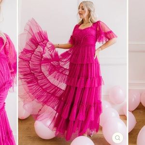 Ivy City Maxi Dress in Fuschia. Size 2XL